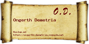 Ongerth Demetria névjegykártya